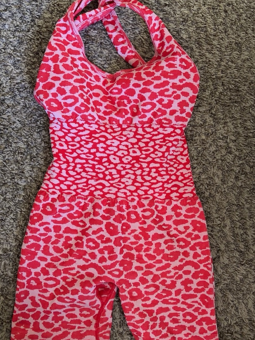Women’s Pink Leopard-Print One-Piece Jumpsuit